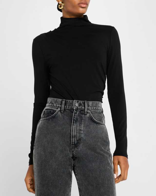 Mylie Gathered Turtleneck Top